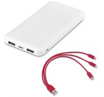 Kingpin White 10 Compact Power Bank – 10,000mAh Red